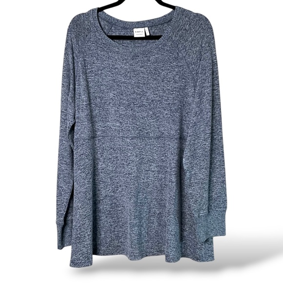 SIMPLE x SUZANNE BETRO Cotton Rayon Blend Seam Detail Sweatshirt / Tunic Sz 1X - Picture 4 of 11